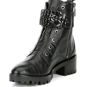KARL LAGERFELD JEWELED COMBAT BOOTS 6 6.5 8.5 9 10